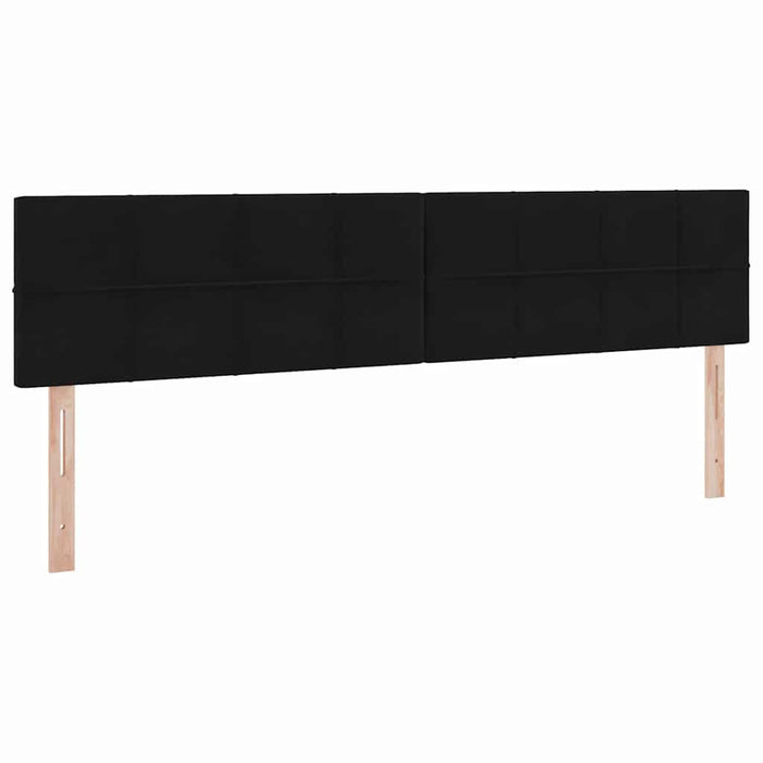Pat cu lumini cu bandă LED Negru 200 x 200 cm Catifea - WALTI WALTI