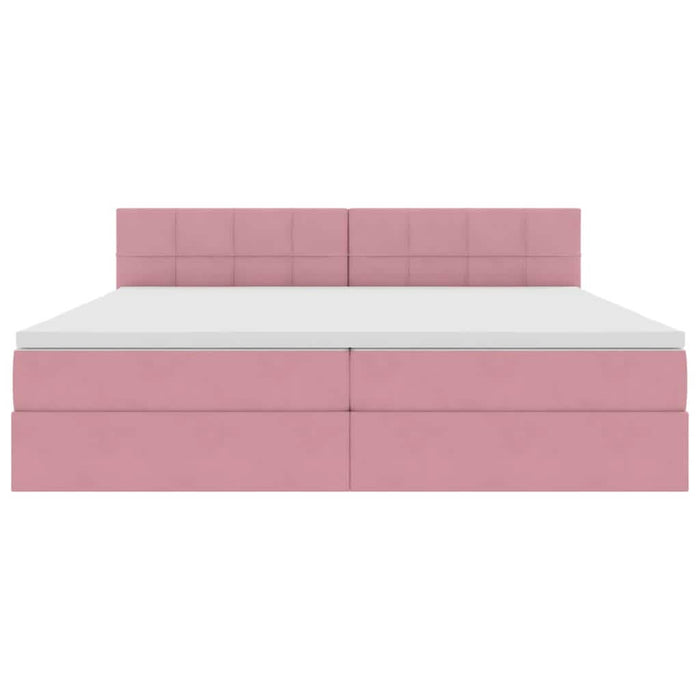 Pat cu lumini cu bandă LED Roz 200 x 200 cm Catifea - WALTI WALTI