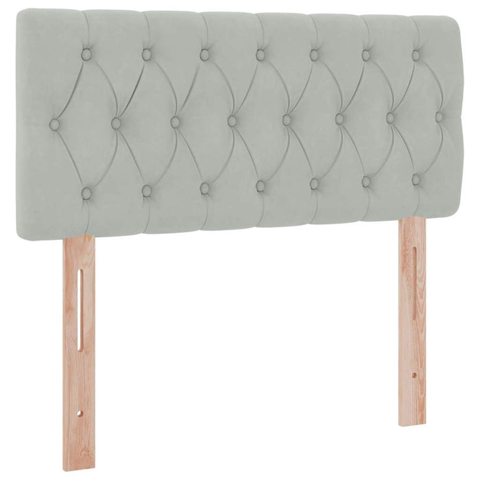 Pat cu saltea și LED cu saltea Gri deschis 100 x 200 cm Catifea - WALTI WALTI