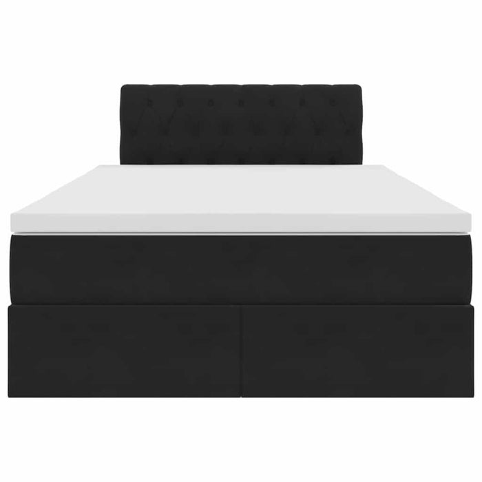 Pat cu saltea și LED cu saltea Negru 120 x 190 cm Catifea - WALTI WALTI
