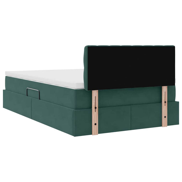 Pat cu lumini cu bandă LED Verde închis 120 x 200 cm Catifea - WALTI WALTI