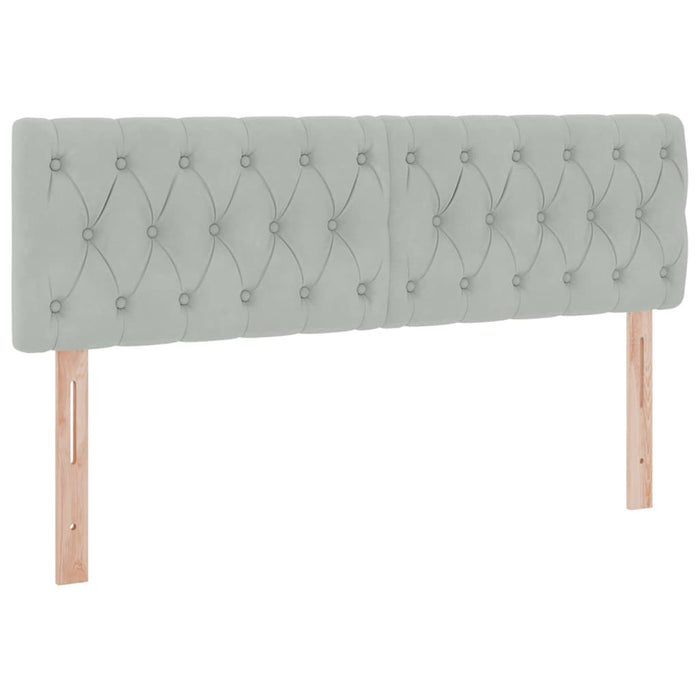 Pat cu lumini cu bandă LED Gri deschis 140 x 190 cm Catifea - WALTI WALTI