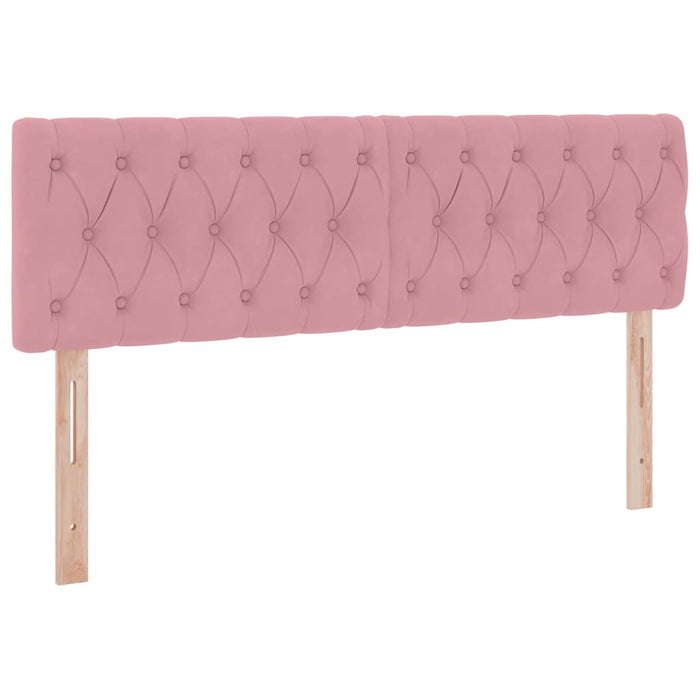 Pat cu saltea și LED cu saltea cu led Roz 140 x 190 cm Catifea - WALTI WALTI