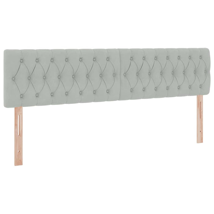 Pat cu saltea și LED cu saltea Gri deschis 160 x 200 cm Catifea - WALTI WALTI