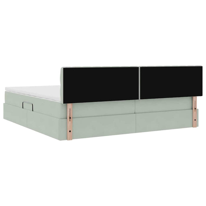 Pat cu lumini cu bandă LED Gri deschis 200 x 200 cm Catifea - WALTI WALTI