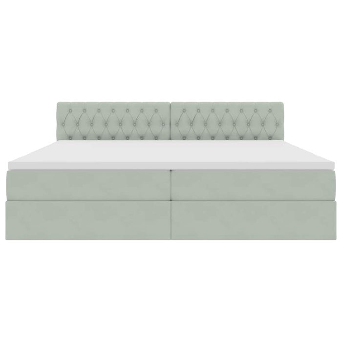 Pat cu lumini cu bandă LED Gri deschis 200 x 200 cm Catifea - WALTI WALTI