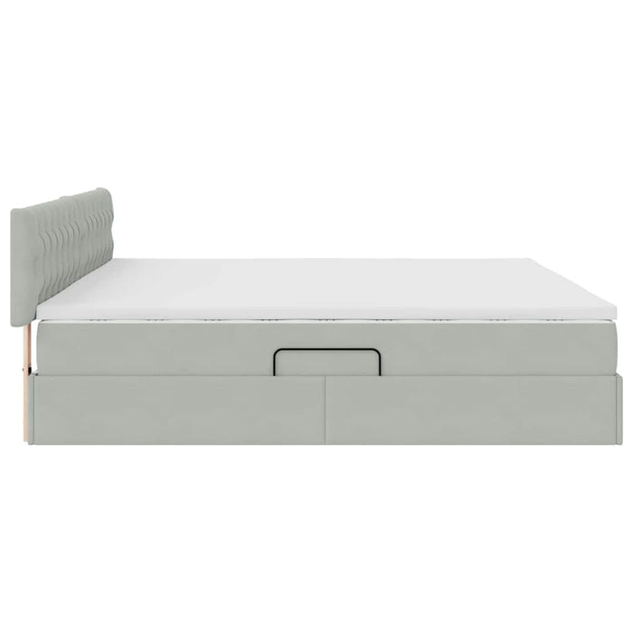 Pat cu lumini cu bandă LED Gri deschis 200 x 200 cm Catifea - WALTI WALTI