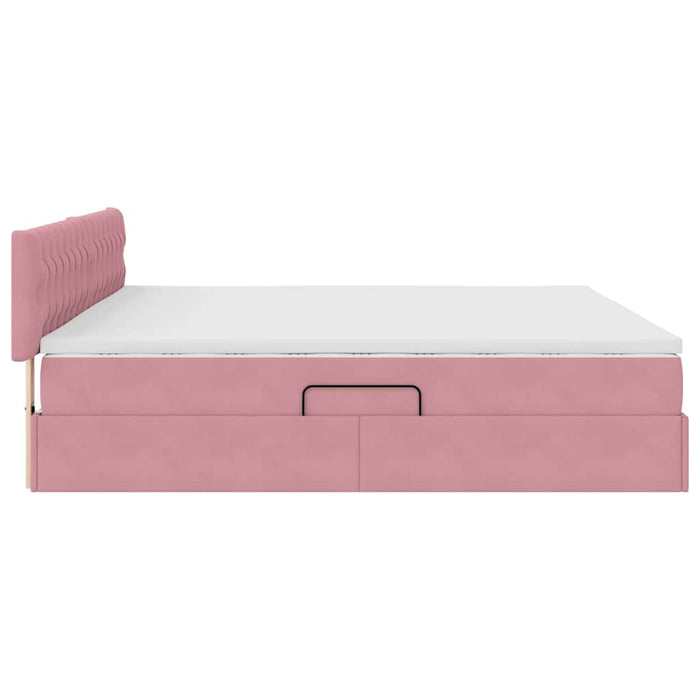 Pat cu lumini cu bandă LED Roz 200 x 200 cm Catifea - WALTI WALTI