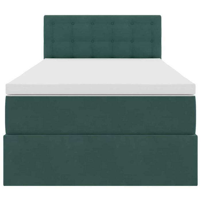 Pat cu saltea și LED cu saltea Verde închis 90 x 190 cm Catifea - WALTI WALTI