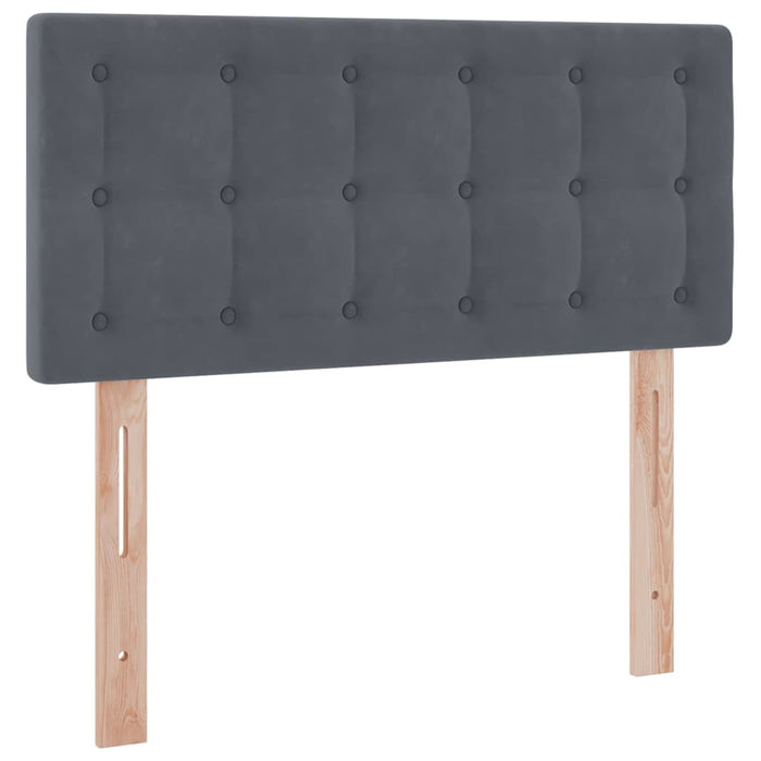 Pat cu saltea și LED cu saltea Gri închis 90 x 200 cm Catifea - WALTI WALTI
