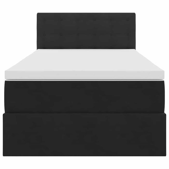Pat cu saltea și LED cu saltea cu led Negru 90 x 200 cm Catifea - WALTI WALTI