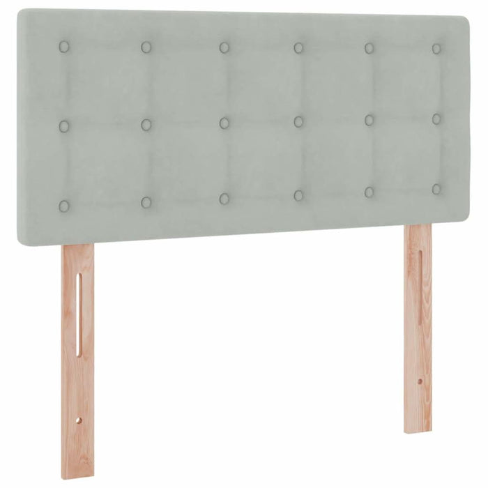 Pat cu saltea și LED cu saltea Gri deschis 100 x 200 cm Catifea - WALTI WALTI
