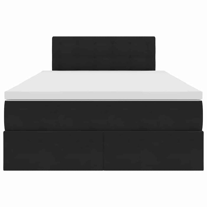 Pat cu saltea și LED cu saltea Negru 120 x 190 cm Catifea - WALTI WALTI