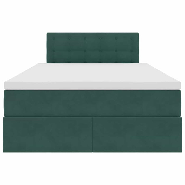 Pat cu lumini cu bandă LED Verde închis 120 x 200 cm Catifea - WALTI WALTI
