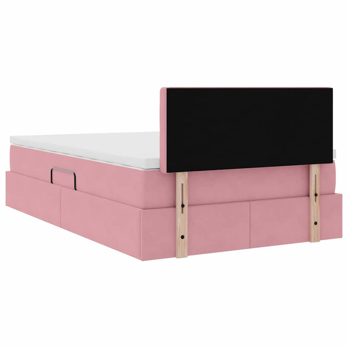 Pat cu lumini cu bandă LED Roz 120 x 200 cm Catifea - WALTI WALTI