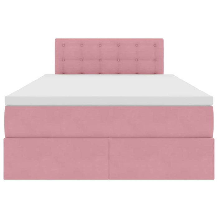 Pat cu lumini cu bandă LED Roz 120 x 200 cm Catifea - WALTI WALTI