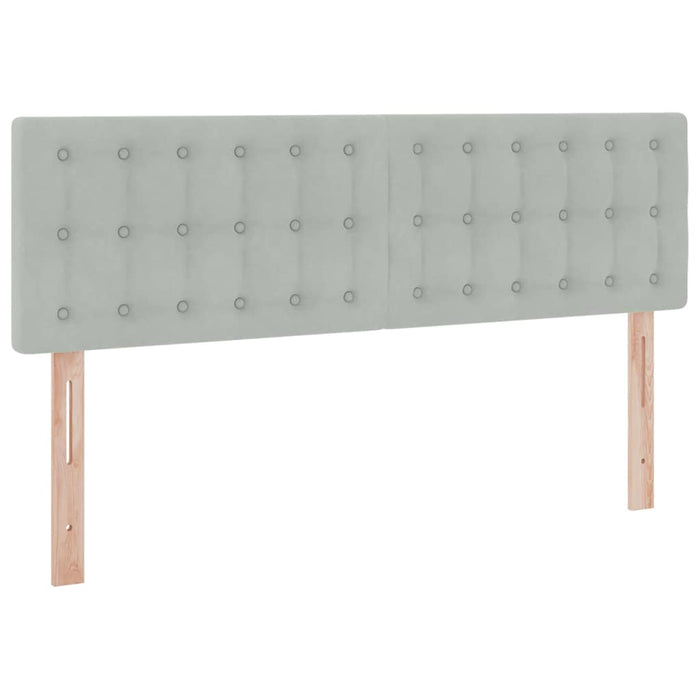 Pat cu lumini cu bandă LED Gri deschis 140 x 190 cm Catifea - WALTI WALTI