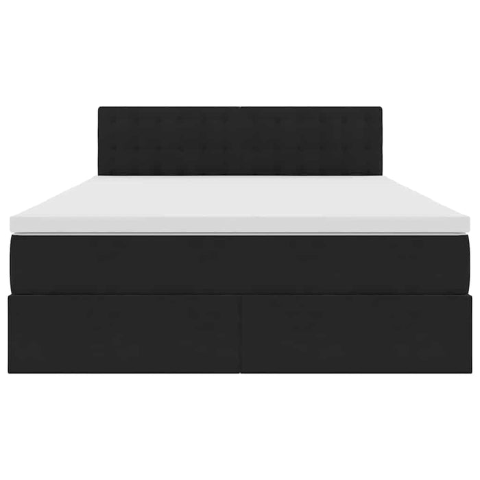 Pat cu lumini cu bandă LED Negru 140 x 190 cm Catifea - WALTI WALTI