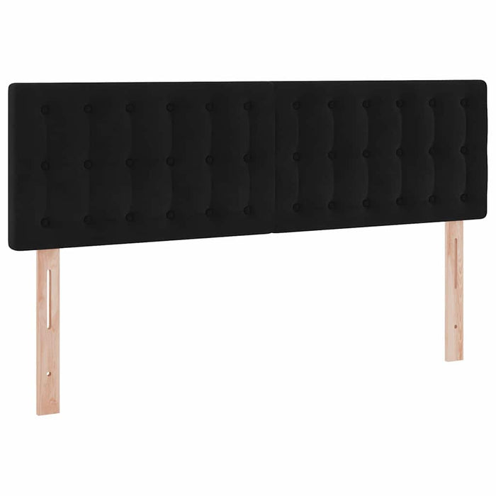 Pat cu lumini cu bandă LED Negru 140 x 200 cm Catifea - WALTI WALTI