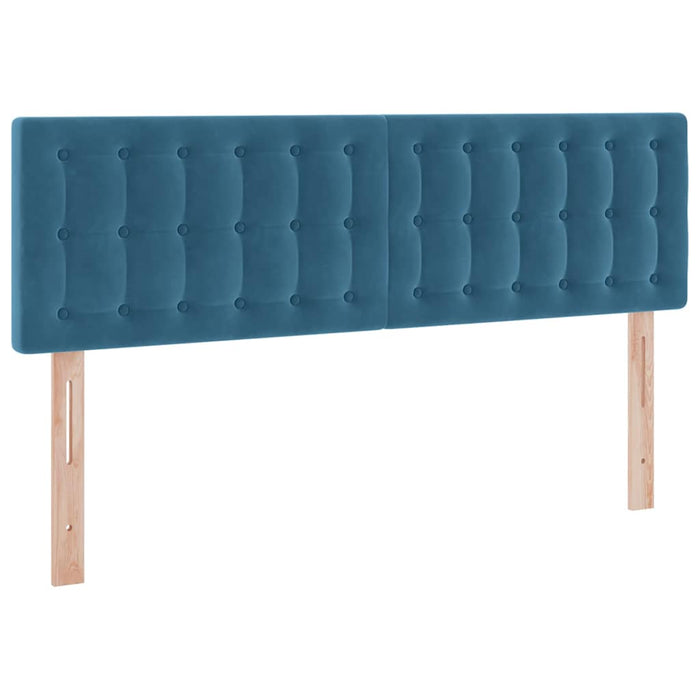 Pat cu lumini cu bandă LED Albastru închis 140 x 200 cm Catifea - WALTI WALTI