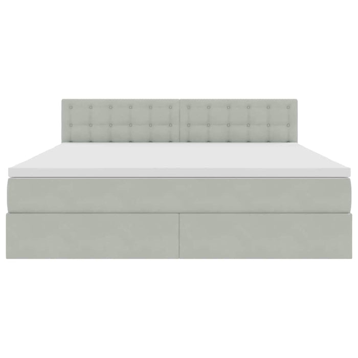 Pat cu lumini cu bandă LED Gri deschis 160 x 200 cm Catifea - WALTI WALTI