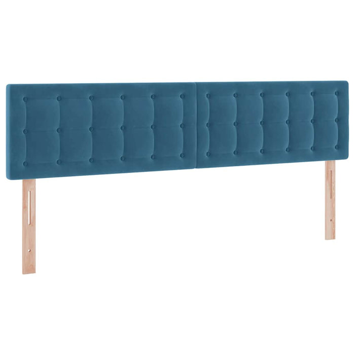 Pat cu lumini cu bandă LED Albastru închis 160 x 200 cm Catifea - WALTI WALTI