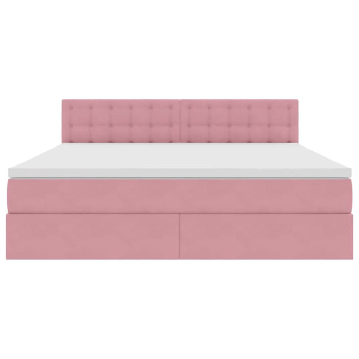 Pat cu saltea și LED cu saltea cu led Roz 160 x 200 cm Catifea - WALTI WALTI