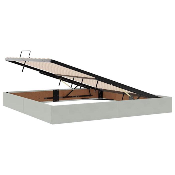 Pat cu lumini cu bandă LED Gri deschis 200 x 200 cm Catifea - WALTI WALTI
