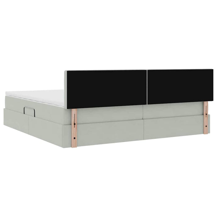 Pat cu lumini cu bandă LED Gri deschis 200 x 200 cm Catifea - WALTI WALTI