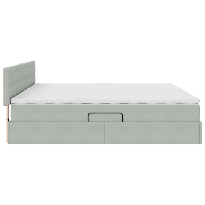 Pat cu lumini cu bandă LED Gri deschis 200 x 200 cm Catifea - WALTI WALTI