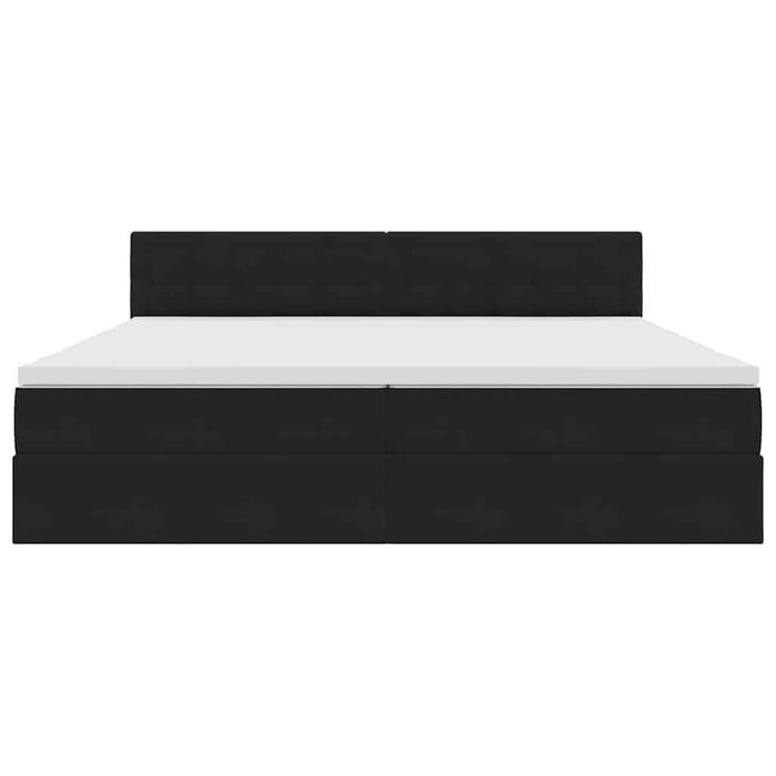 Pat cu lumini cu bandă LED Negru 200 x 200 cm Catifea - WALTI WALTI
