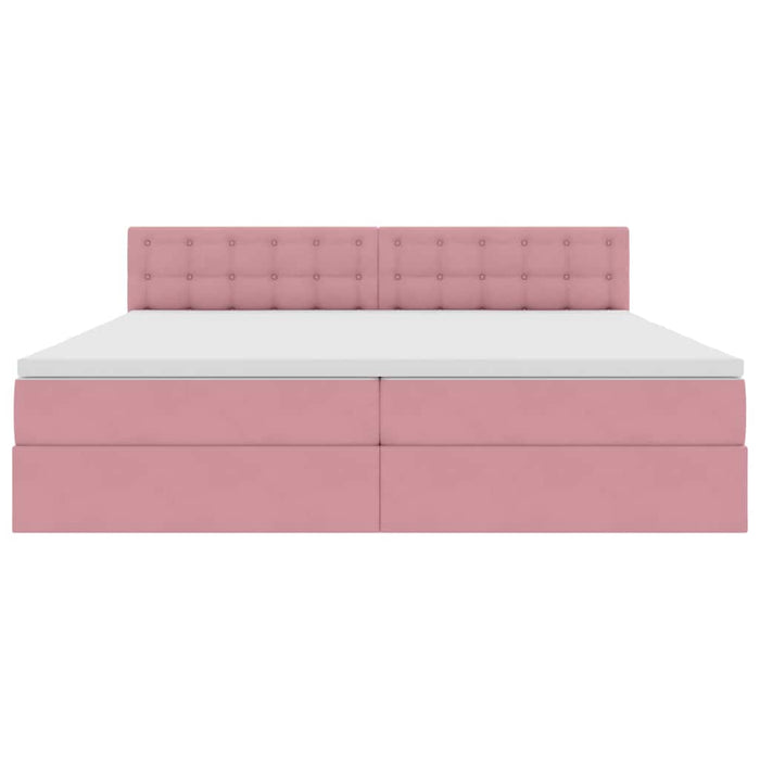 Pat cu lumini cu bandă LED Roz 200 x 200 cm Catifea - WALTI WALTI