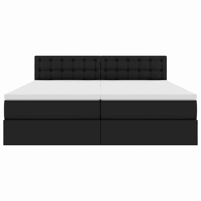 Pat cu saltea și LED Negru 180 x 200 cm Piele artificială - WALTI WALTI