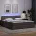 Pat cu saltea și LED cu led Gri 180 x 200 cm Piele artificială - WALTI WALTI