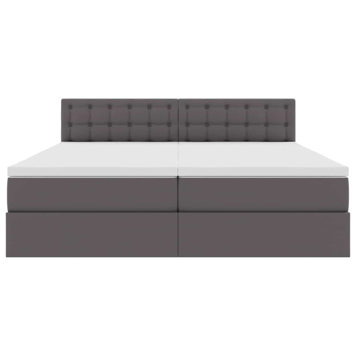 Pat cu saltea și LED cu led Gri 180 x 200 cm Piele artificială - WALTI WALTI