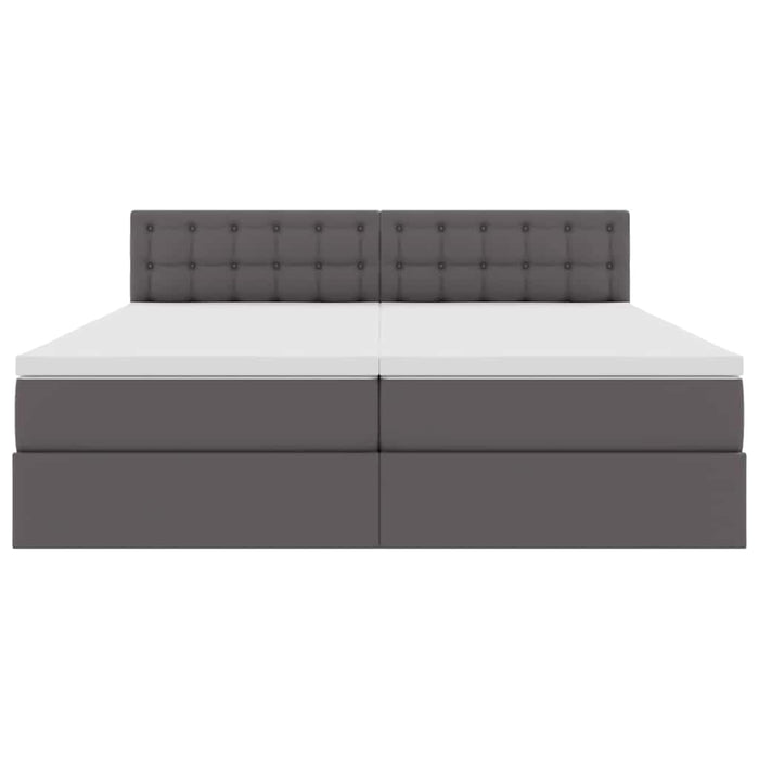 Pat cu saltea și LED cu led Gri 200 x 200 cm Piele artificială - WALTI WALTI