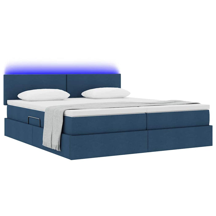 Pat cu lumini cu bandă LED albastru 200 x 200 cm țesătură - WALTI WALTI