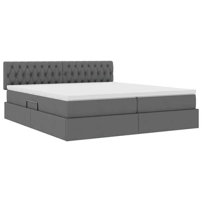 Pat cu lumini cu bandă LED Gri închis 200 x 200 cm țesătură - WALTI WALTI