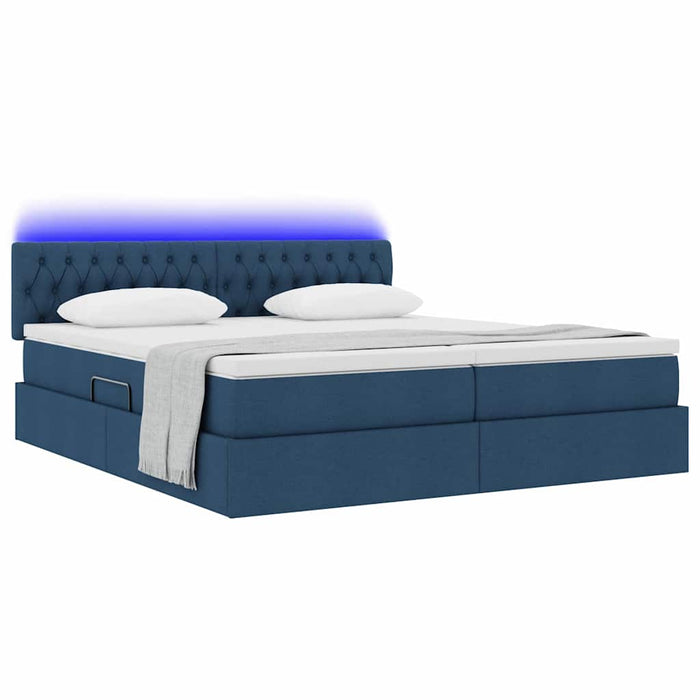 Pat cu lumini cu bandă LED albastru 200 x 200 cm țesătură - WALTI WALTI