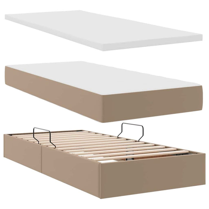 Pat cu storage Cappuccino 90 x 190 cm Piele artificială - WALTI WALTI