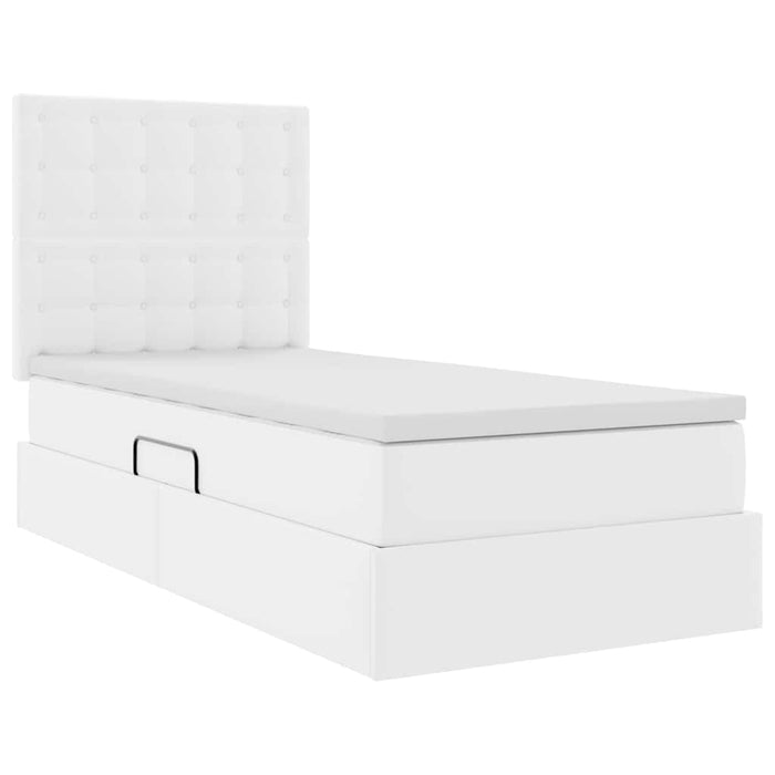 Pat cu storage cu saltea Alb pur 90 x 200 cm Piele artificială - WALTI WALTI