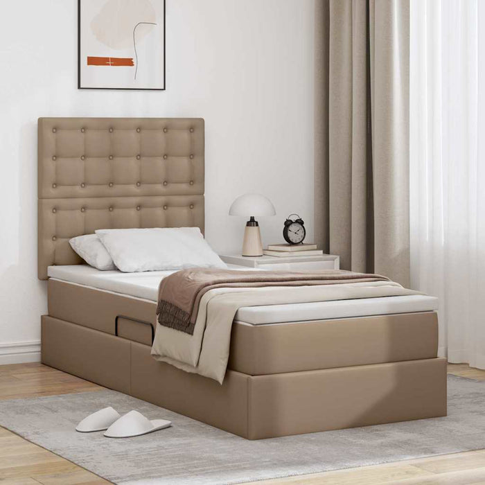 Pat cu storage Cappuccino 90 x 200 cm Piele artificială - WALTI WALTI