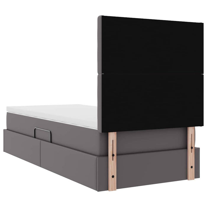 Pat cu storage cu saltea Gri 100 x 200 cm Piele artificială - WALTI WALTI