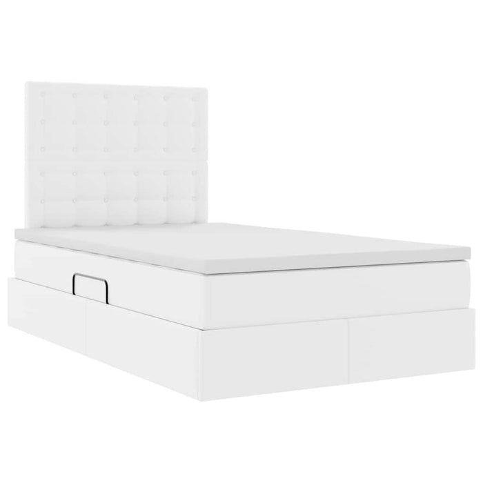 Pat cu storage cu saltea Alb pur 120 x 200 cm Piele artificială - WALTI WALTI