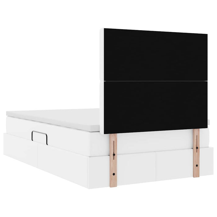 Pat cu storage cu saltea Alb pur 120 x 200 cm Piele artificială - WALTI WALTI