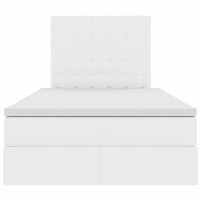 Pat cu storage cu saltea Alb pur 120 x 200 cm Piele artificială - WALTI WALTI