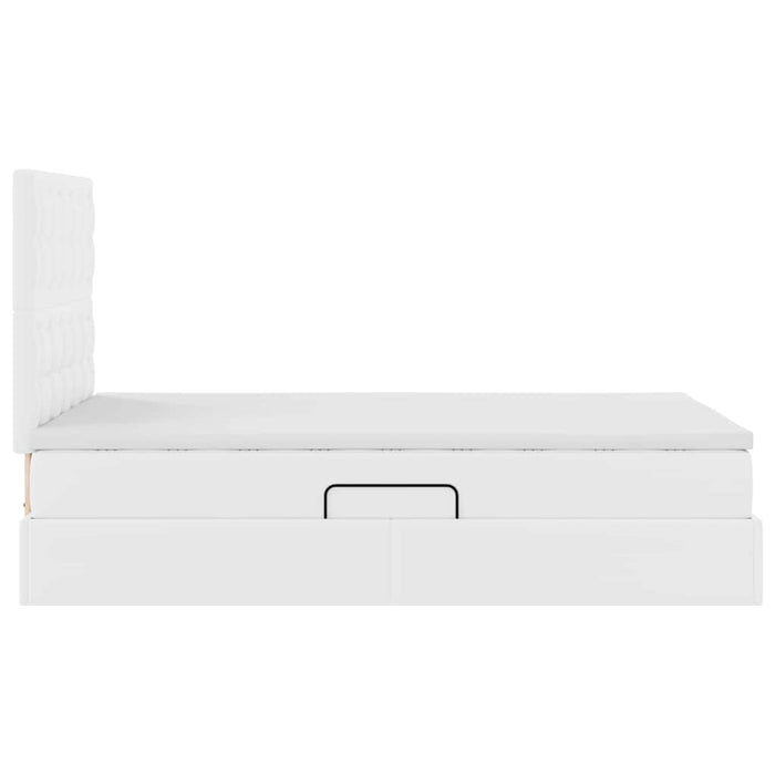 Pat cu storage cu saltea Alb pur 120 x 200 cm Piele artificială - WALTI WALTI