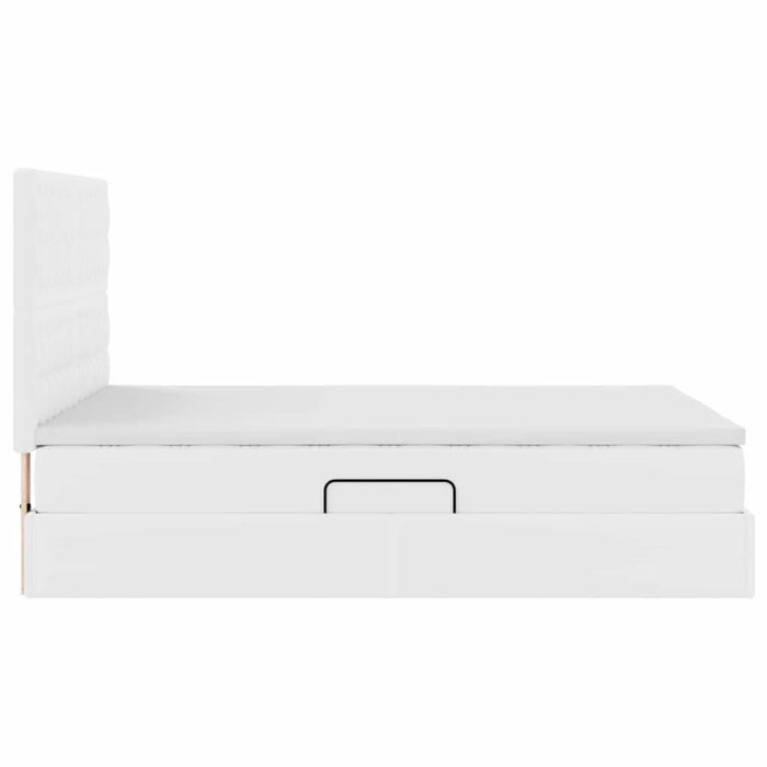 Pat cu storage cu saltea Alb pur 140 x 190 cm Piele artificială - WALTI WALTI