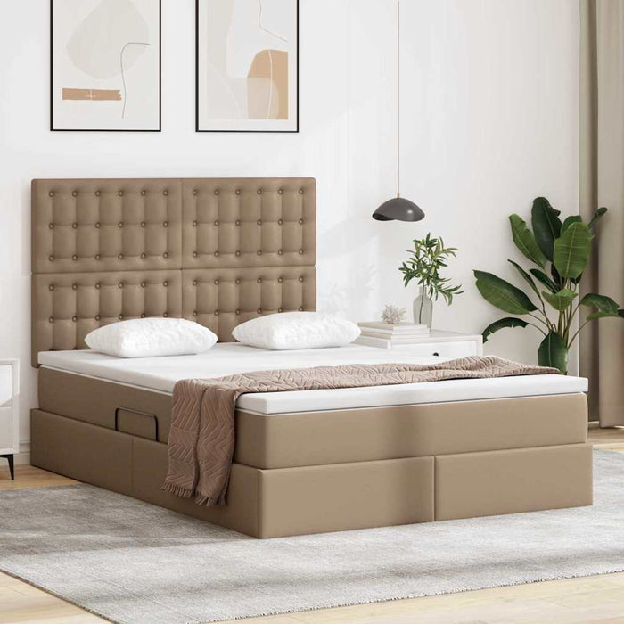 Pat cu storage Cappuccino 140 x 190 cm Piele artificială - WALTI WALTI