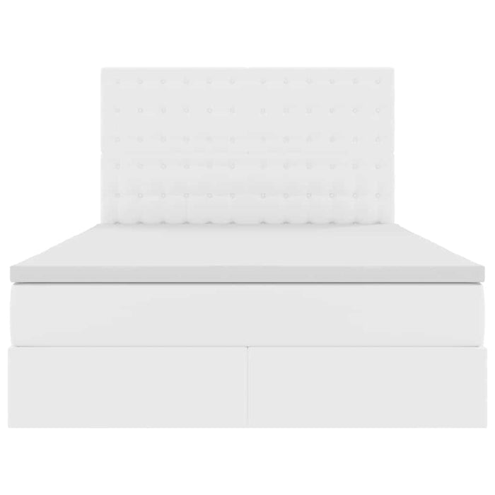 Pat cu storage cu saltea Alb pur 140 x 200 cm Piele artificială - WALTI WALTI